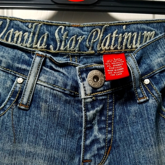 Vanilla Star Platinum Enbroided Jean's Size 1 - Picture 8 of 10